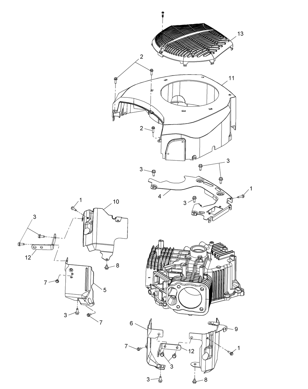 Kohler Kt735-3017 Blower Housing And Baffles Diagram and Parts List for Z-FORCESZ54 (17ASDGHC-17ASDGHC010)(2015) Cub Cadet Lawn Tractor